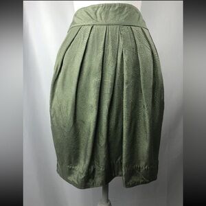 Anthropologie Odille Sage Green A-Line Pleated Skirt Size 4